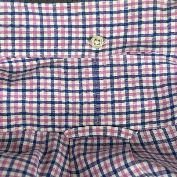 Ralph Lauren Shirt Men Large Button Down Pink Blue Plaid Custom Fit Chest Pocket - Picture 10 of 11
